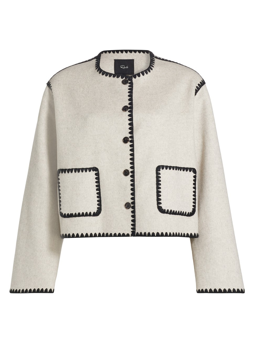 Women's Melanie Topstitched Jacket - Oatmeal - Size XS | Saks Fifth Avenue