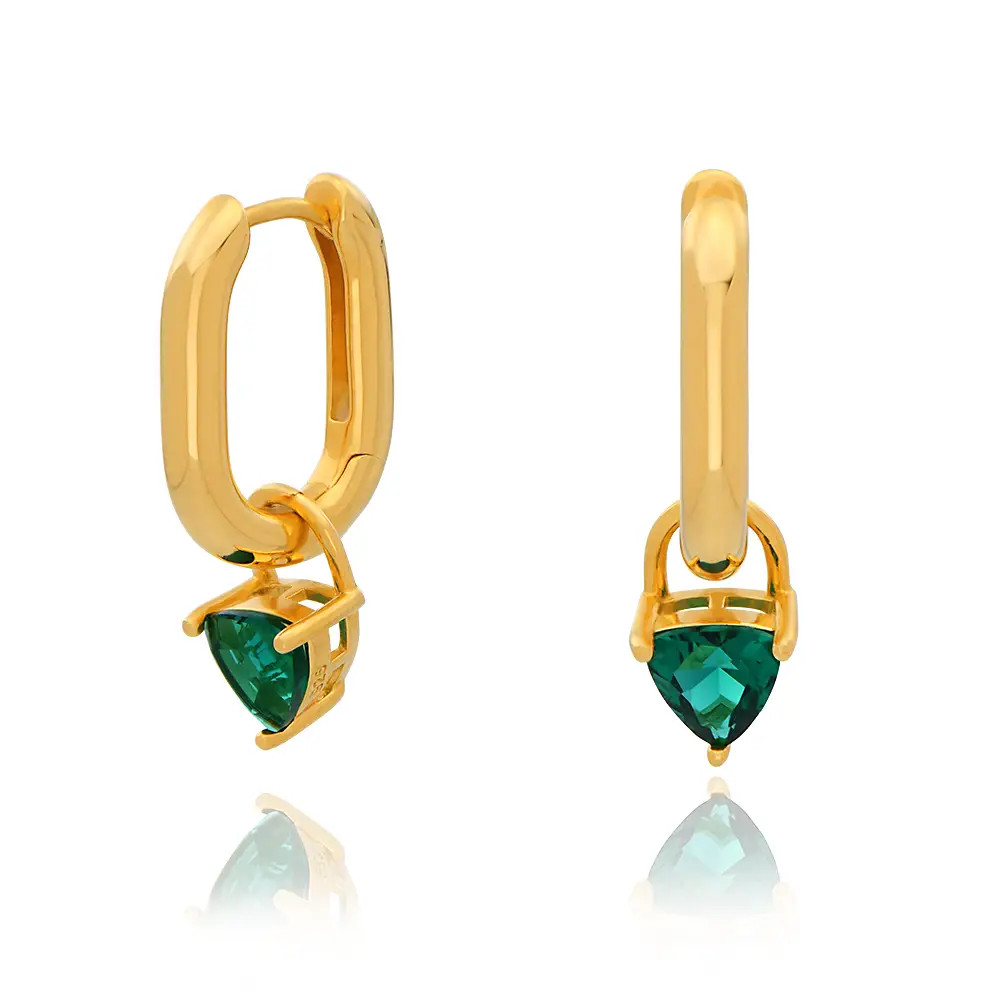 Aurora Birthstone Huggies in 18K Gold Plating | MYKA