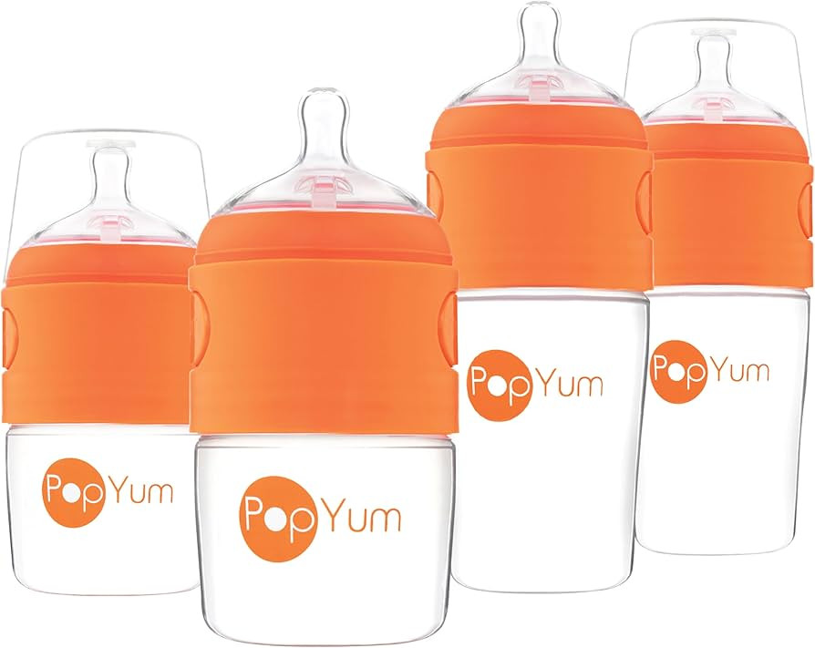 PopYum Orange Formula Making Baby Bottle Starter Set, 4-Pack, 2X 5oz Bottles with #1 Slow Flow Ni... | Amazon (US)