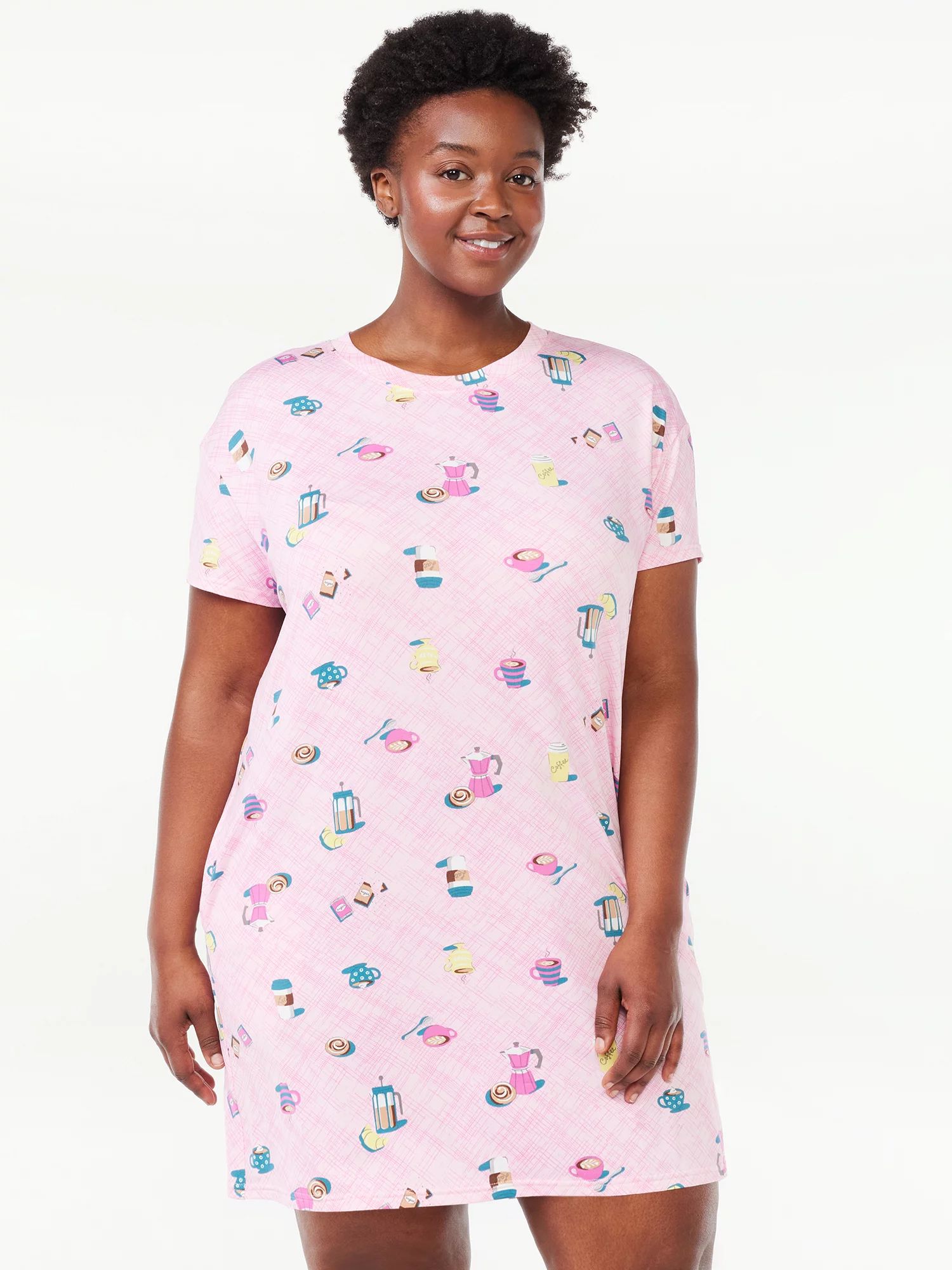 Joyspun Women's Print Sleepshirt with Pockets, Sizes S/M to 2X/3X | Walmart (US)