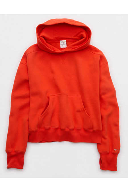 OFFLINE By Aerie Cloud Fleece Classic Length Hoodie Women's Orange Flare XXS | Aerie