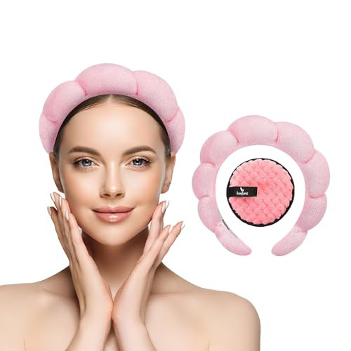 BERIENS Spa Headband - Pink - Soft and Plush Material - One Size - Hair Accessory for Skincare, Makeup, Spa, Pool - Trendy Gift for Friends or Bridesmaid | Amazon (US)
