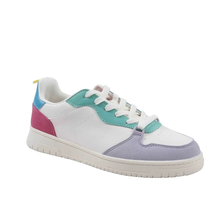 No Boundaries Women's Lace Up Court Sneakers, Sizes 6-11 | Walmart (US)