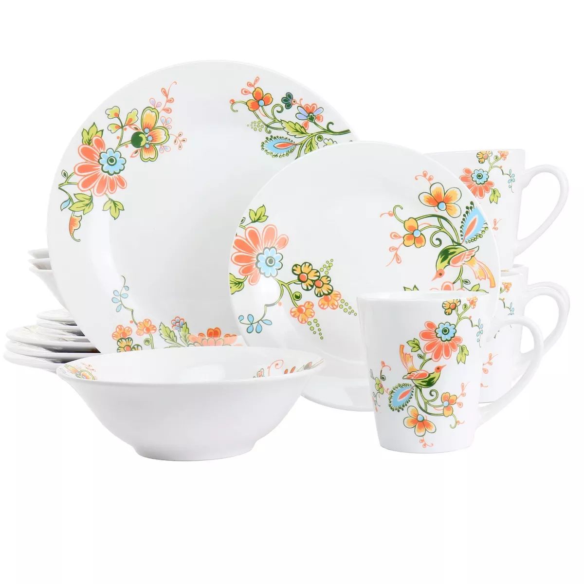 16pc Spring Bloom Round Porcelain Dinnerware Set - Elama | Target