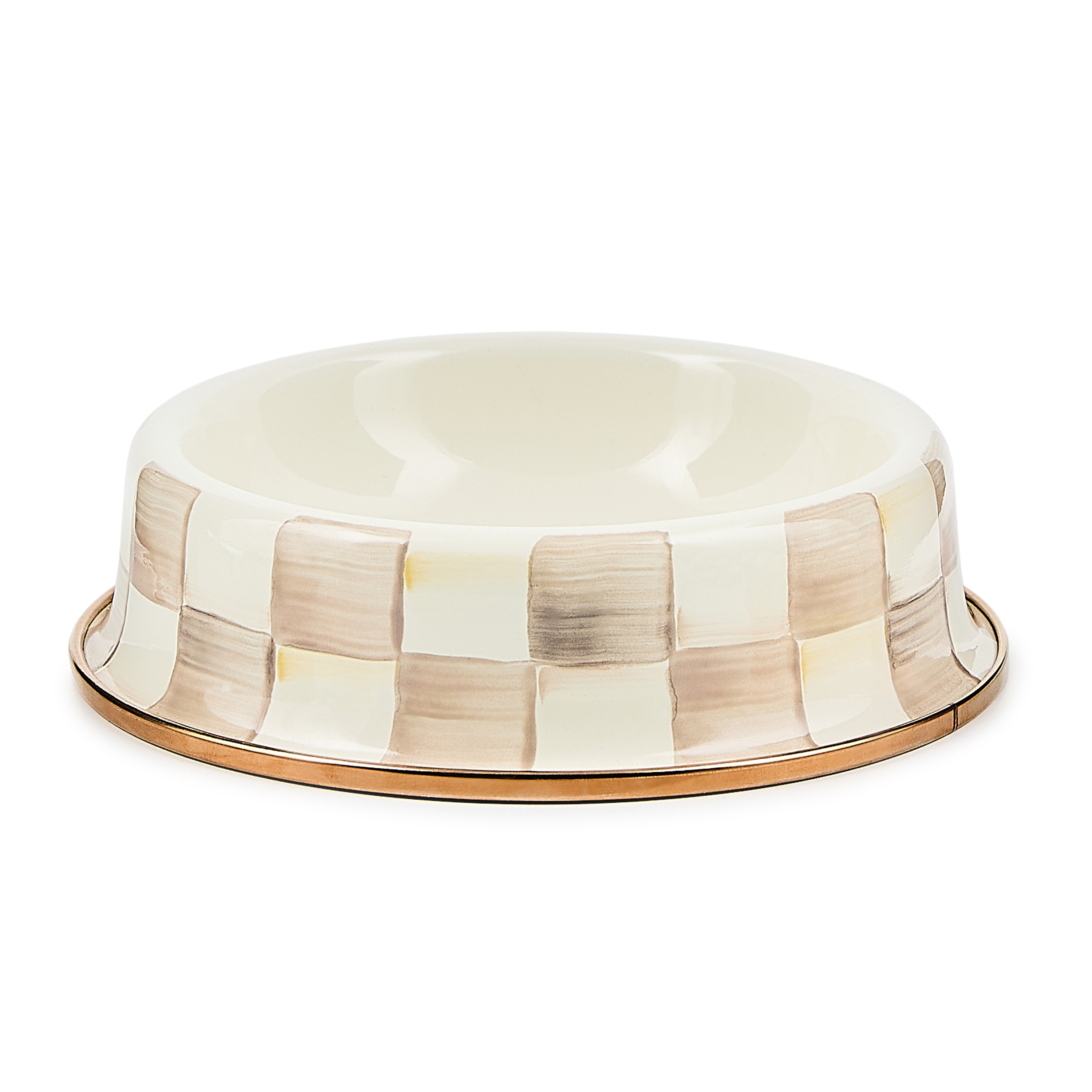 MacKenzie-Childs Mocha Check Cat Dish | MacKenzie-Childs
