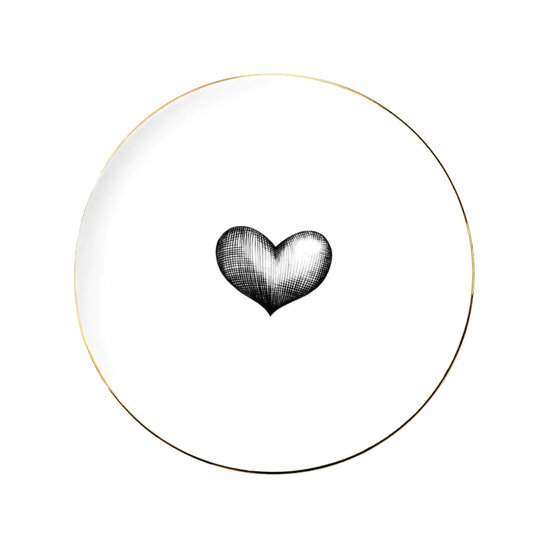 Black Love Heart Plate | Lakeview Home