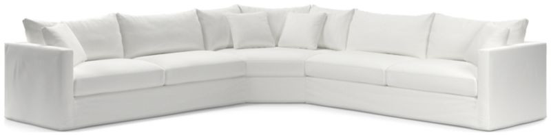 Willow II Slipcovered 3-Piece Wedge Sectional Sofa + Reviews | Crate & Barrel | Crate & Barrel