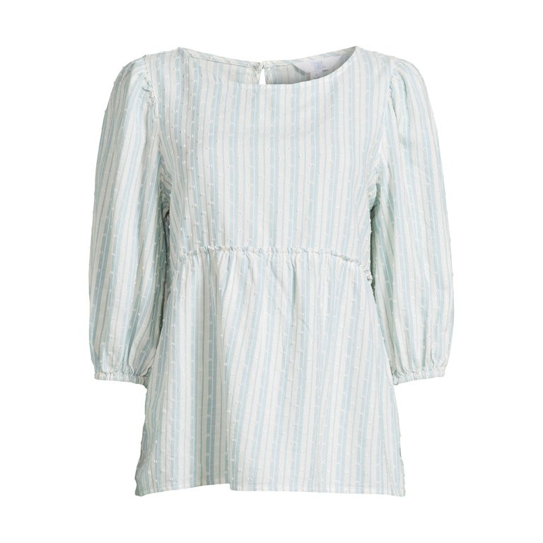 Time and Tru Women's Short Sleeve Textured Top - Walmart.com | Walmart (US)