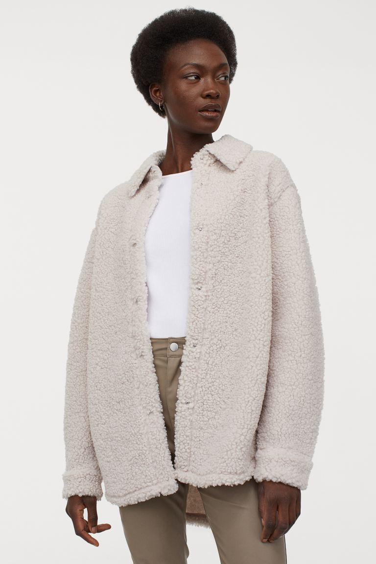 Faux Shearling Shirt Jacket | H&M (US + CA)