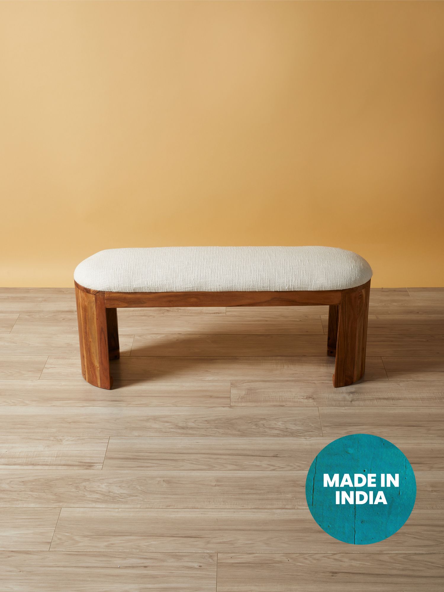 18x43 Wood Upholstered Bench | HomeGoods