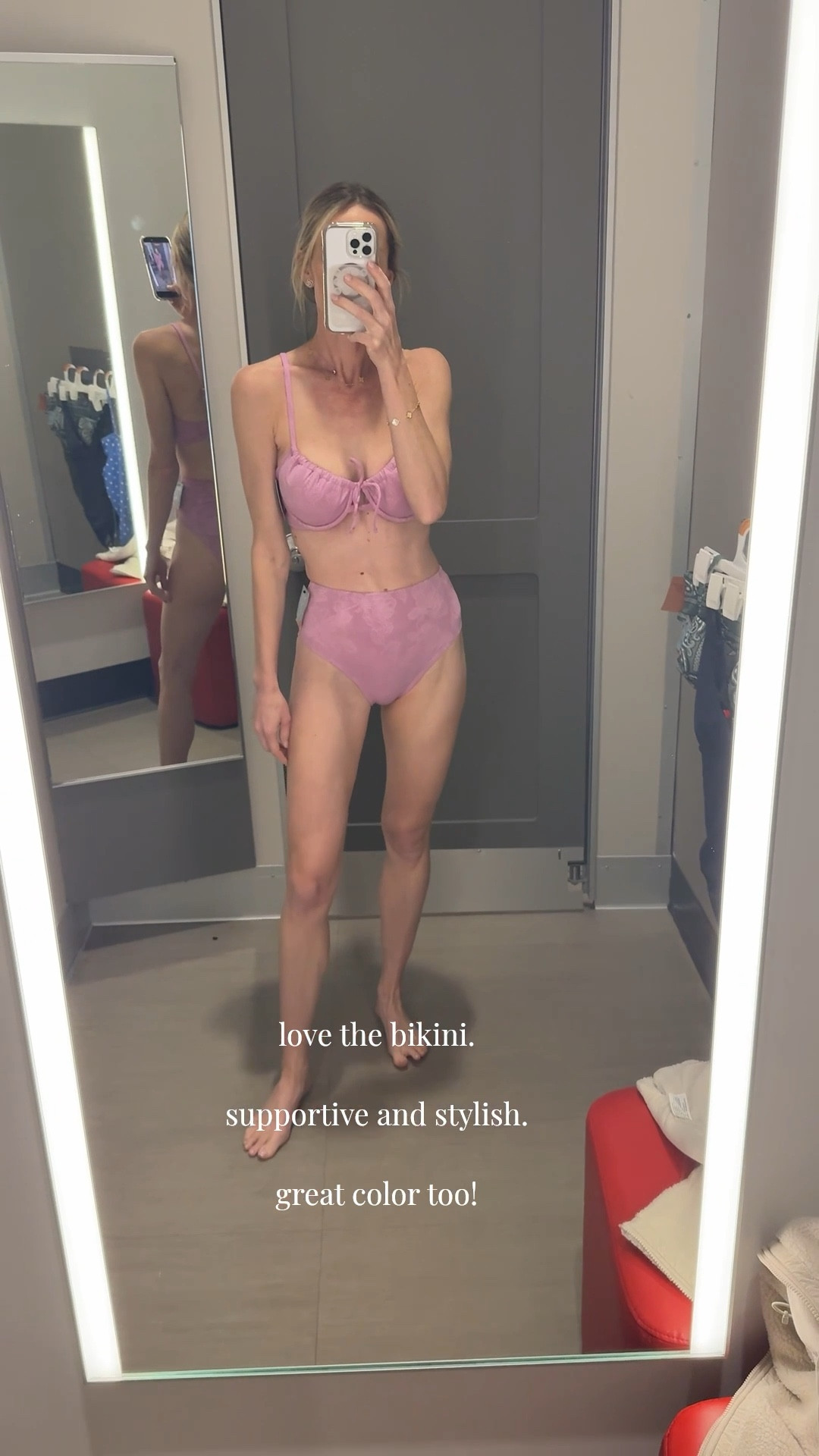 Bra size top and small bottoms! So good. 