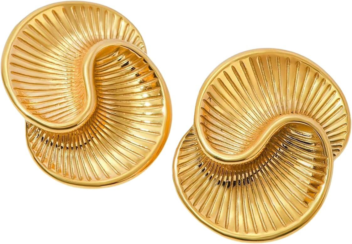 Gold Vintage Chunky Statement Earrings | Amazon (US)