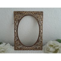 Vintage Ornate Gold Metal Picture Frame 5 X 7 Oval Photo Decoration Mid Century Hollywood Regency Paris French Country Home Decor Wedding | Etsy (US)