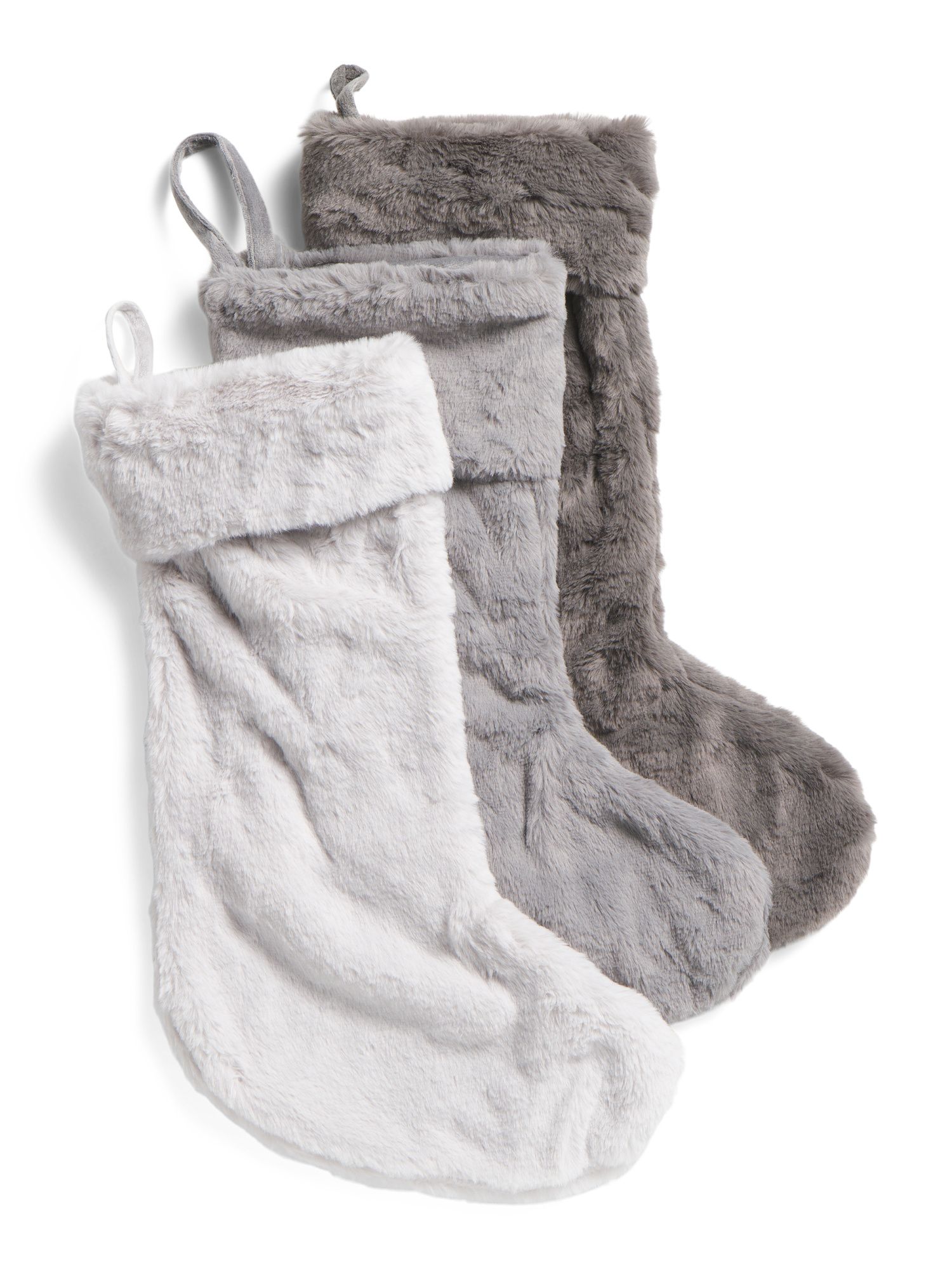 3pk 22in Koda Faux Fur Cuffed Stockings | TJ Maxx