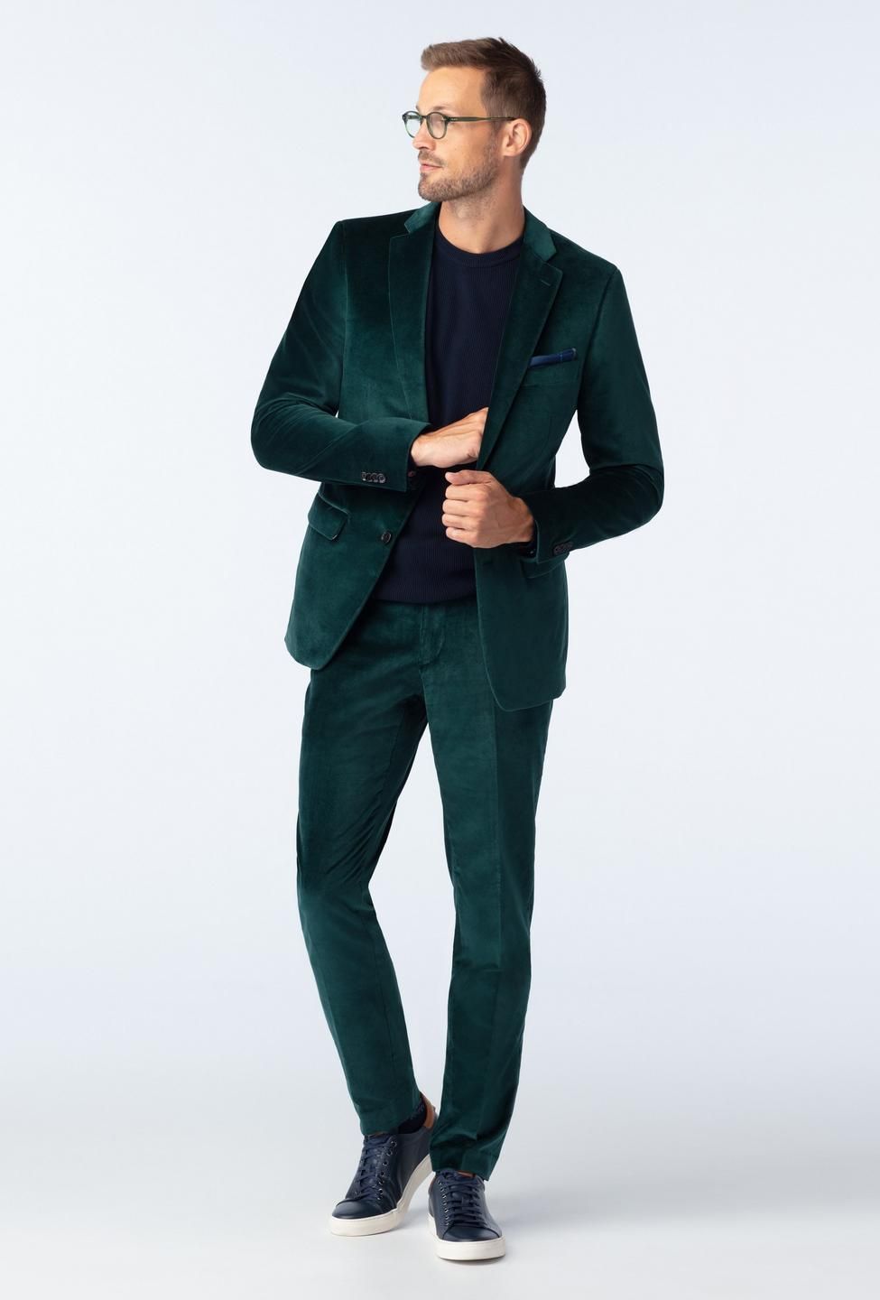 Harford Velvet Emerald Blazer | Indochino