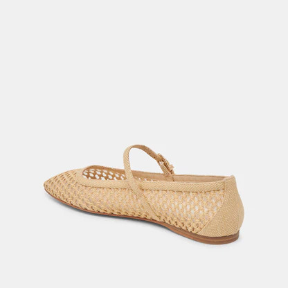 Reyes Lt Natural Woven Raffia Ballet Flats | Dolce Vita | DolceVita.com