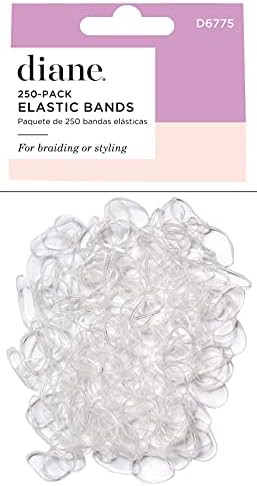 Diane D6775 Clear Elastic Bands for Hair Styling, Braids - 250 Pack | Amazon (US)