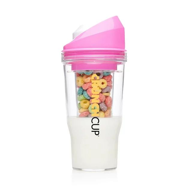 CrunchCup XL Pink: Portable Plastic Cereal Cup for Breakfast on the Go, BPA-Free & Dishwasher-Saf... | Walmart (US)