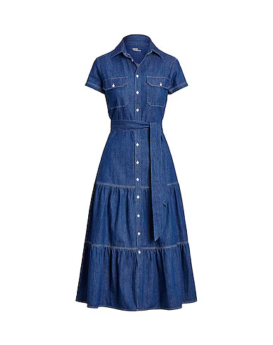 BELTED TIERED DENIM SHIRTDRESS | YOOX IT
