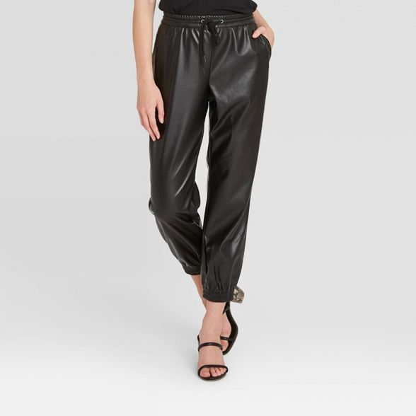 Women's High-Rise Ankle Length Jogger Pants - A New Day™ Black S | Target