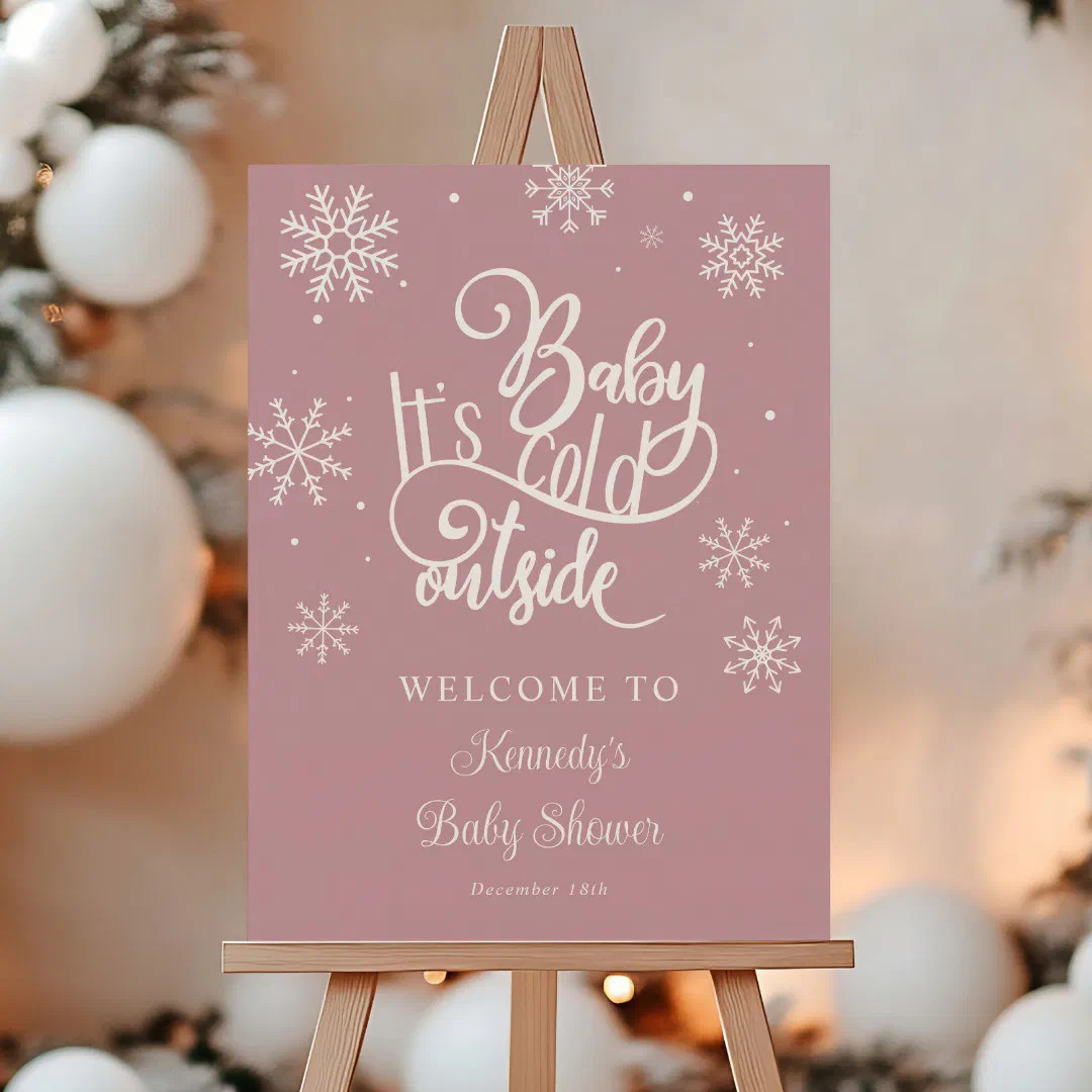 Baby It's Cold Outside Baby Shower Welcome Foam Board | Zazzle | Zazzle