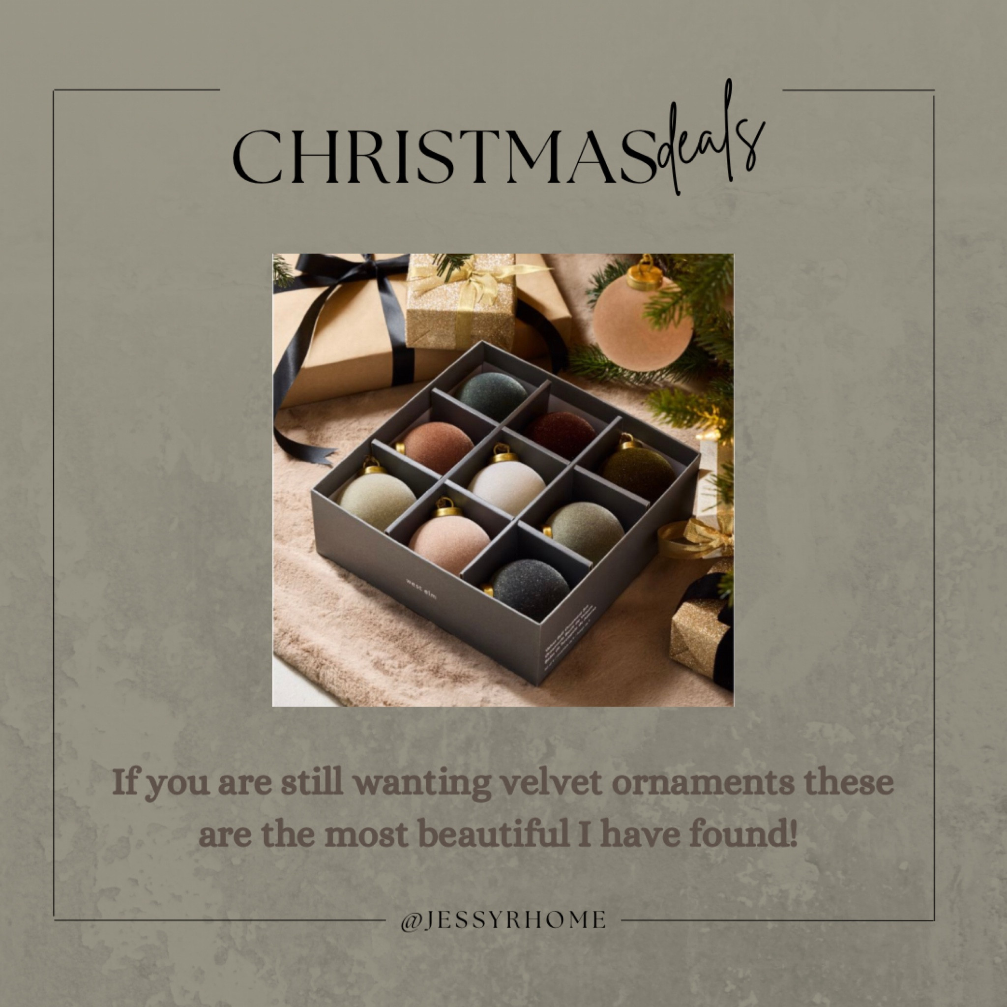 Moody velvet christmas ornaments