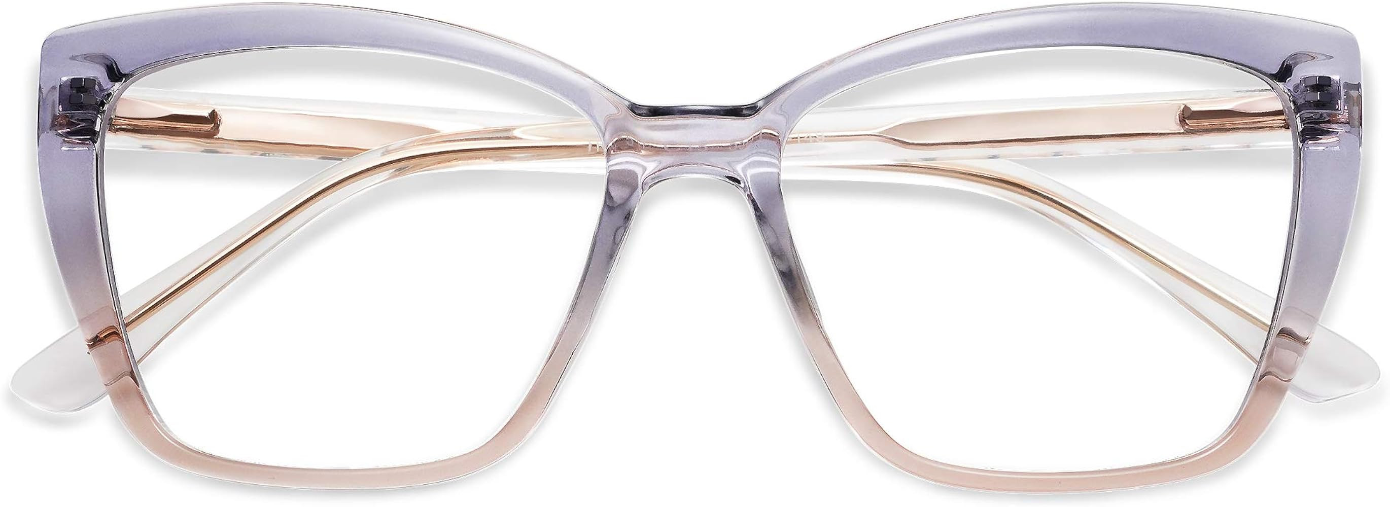 AMOMOMA Trendy TR90 Oversized Blue Light Reading Glasses Women,Stylish Square Cat Eye Glasses AM6... | Amazon (US)