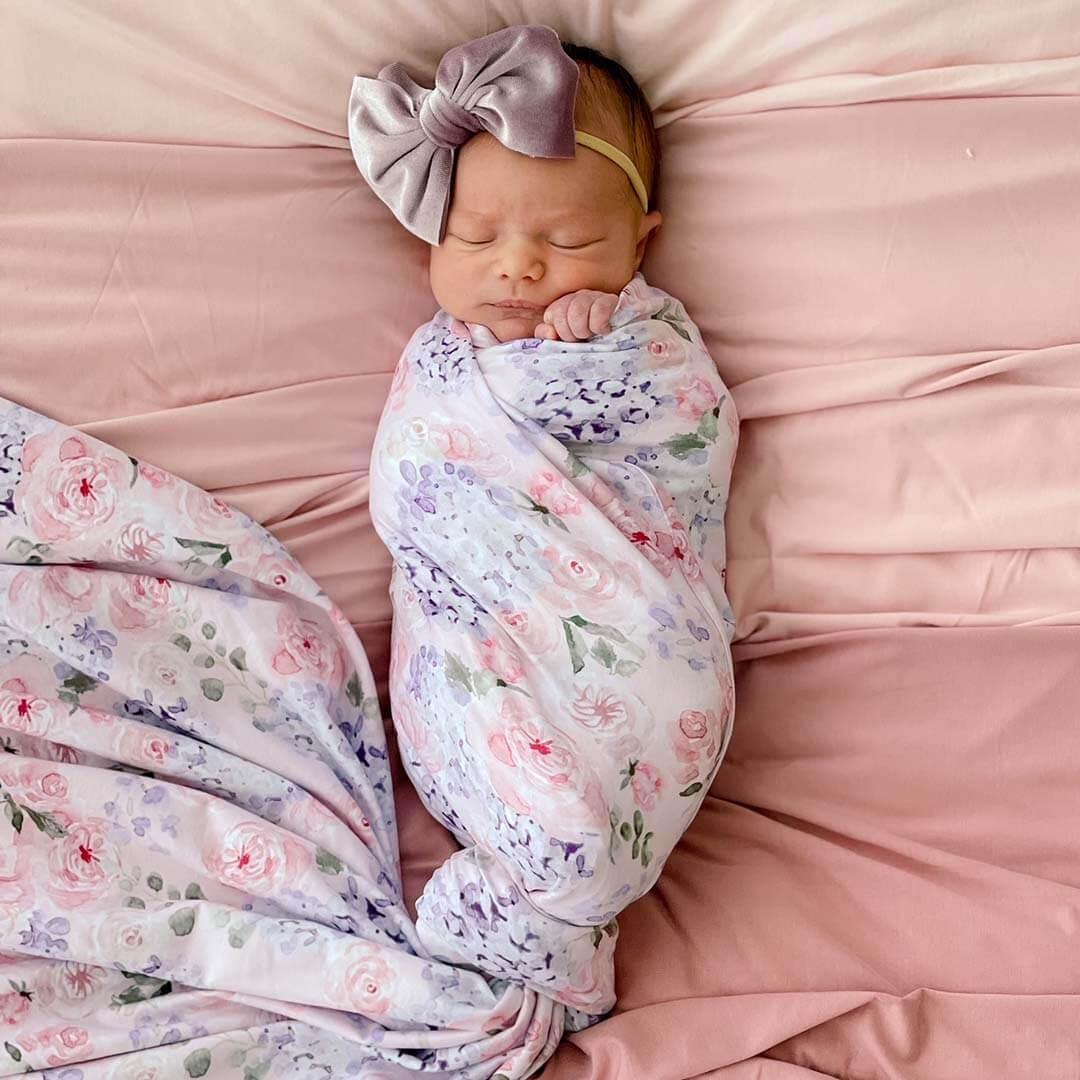 Henlee's Hydrangea Oversized Swaddle Blanket | Caden Lane