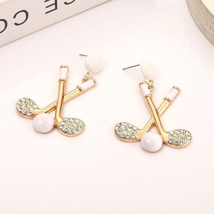 Golf Ball Bag Cart Earrings - Statement Golf Themed Jewelry for Women's Sport Game Day Outfits & ... | Amazon (US)