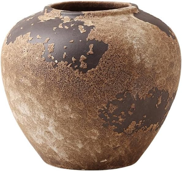 Wabi Sabi Pottery Vase, Brown Ceramic Vase for Home Decor - Handmade Rustic Farmhouse Centerpiece... | Amazon (US)