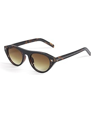 Oval Cat Eye Sunglasses for Women Trendy Retro Cateye Frame with UV Protection for Traveling or D... | Amazon (US)