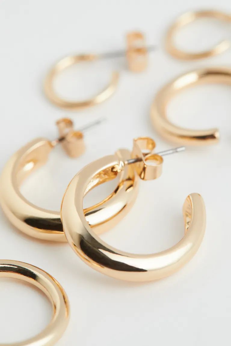 3 Pairs Hoop Earrings | H&M (US + CA)