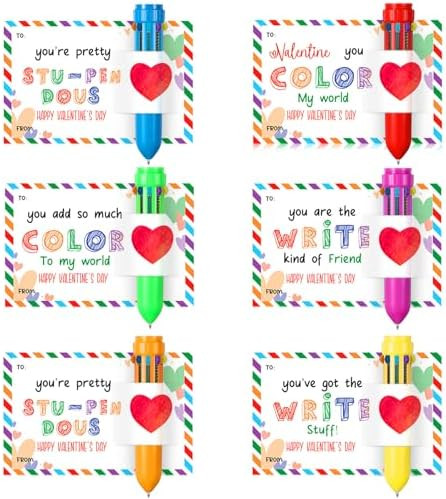 Sabary 32 Set Multicolor Pen with Valentines Day Cards Set Include gift Card and Retractable Mult... | Amazon (US)