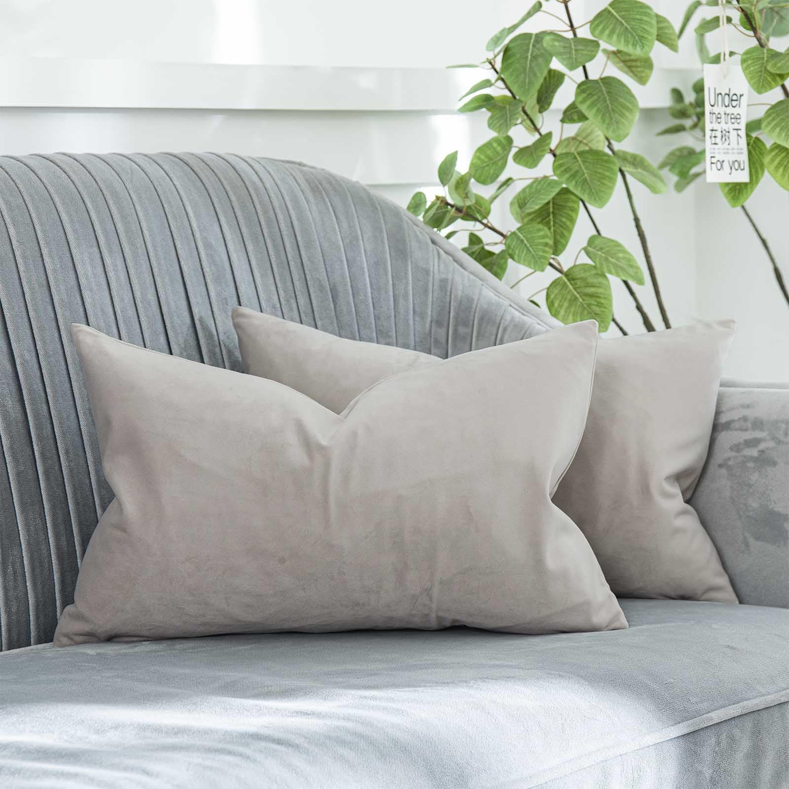 Cashmere Decorative Lumbar Velvet Throw Pillow Covers 12x20 inch Set of 2 with Zipper Luxury Soft... | Amazon (US)