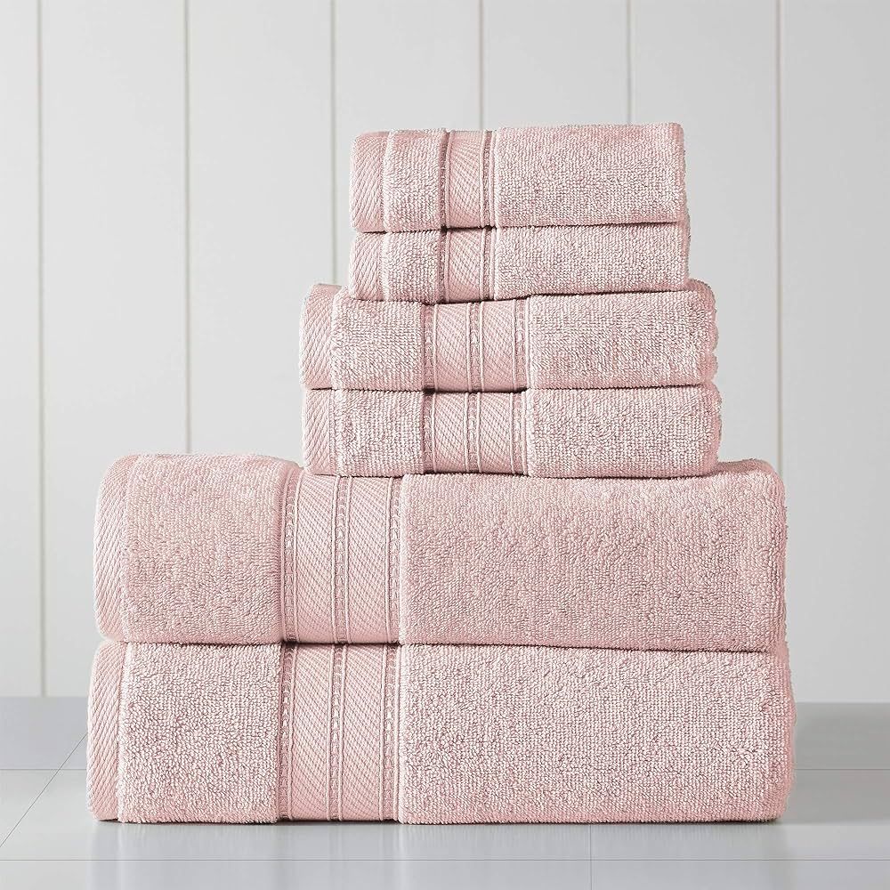 Modern Threads - Spun Loft 6-Piece 100% Combed Cotton Towel Set - Bath Towels, Hand Towels, & Was... | Amazon (US)