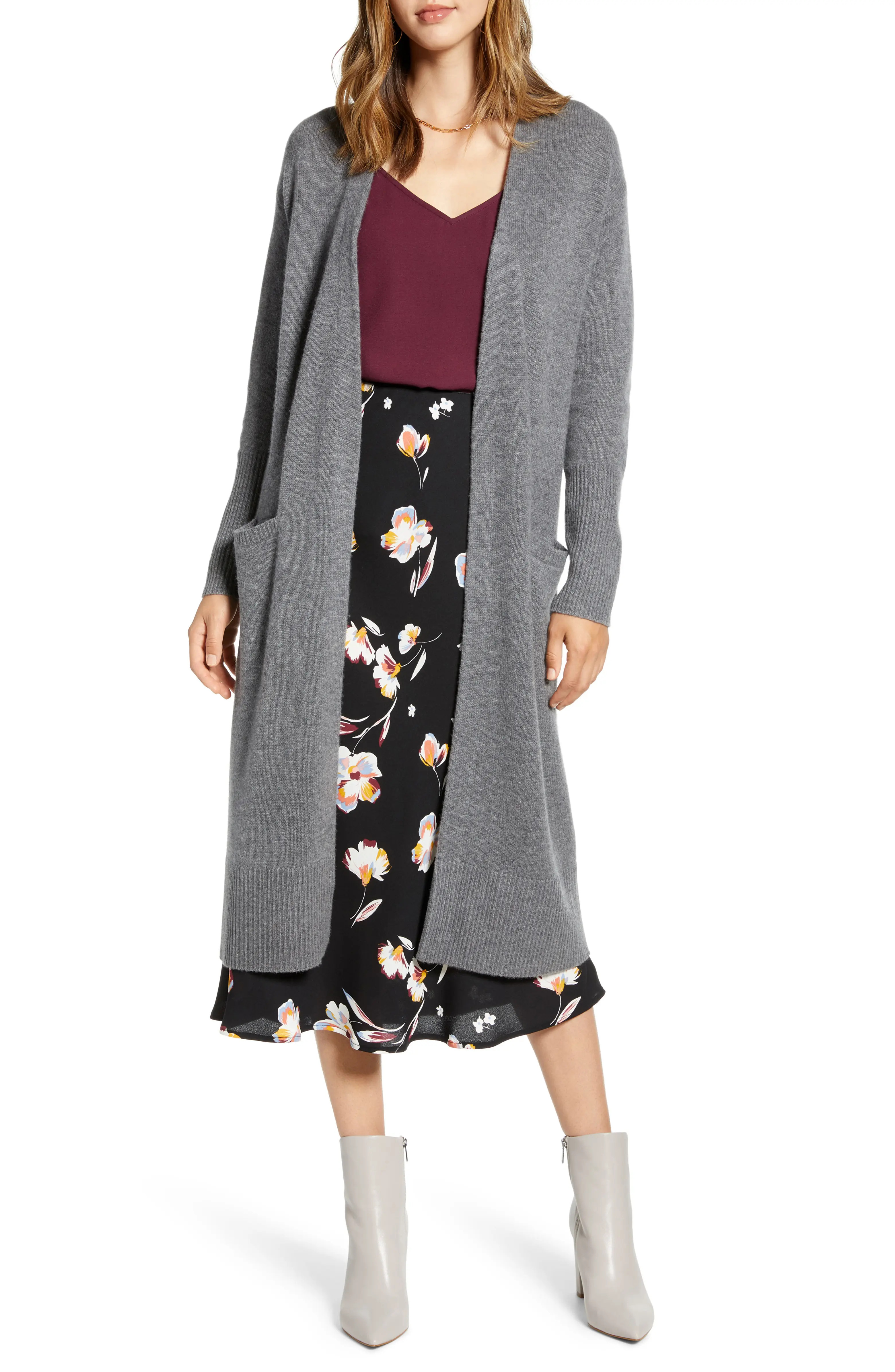 Halogen® Wool & Cashmere Long Cardigan (Regular & Petite) | Nordstrom | Nordstrom