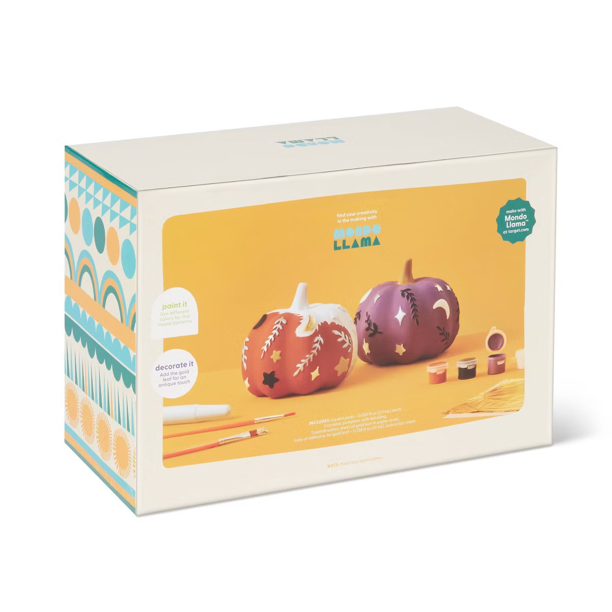 Paint-Your-Own Ceramic Pumpkin with Gold Leaf - Mondo Llama™ | Target