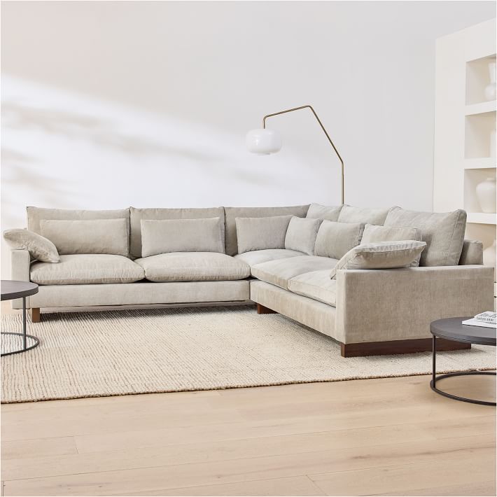 Harmony 3-Piece L-Shaped Sectional (112"–123") | West Elm (US)