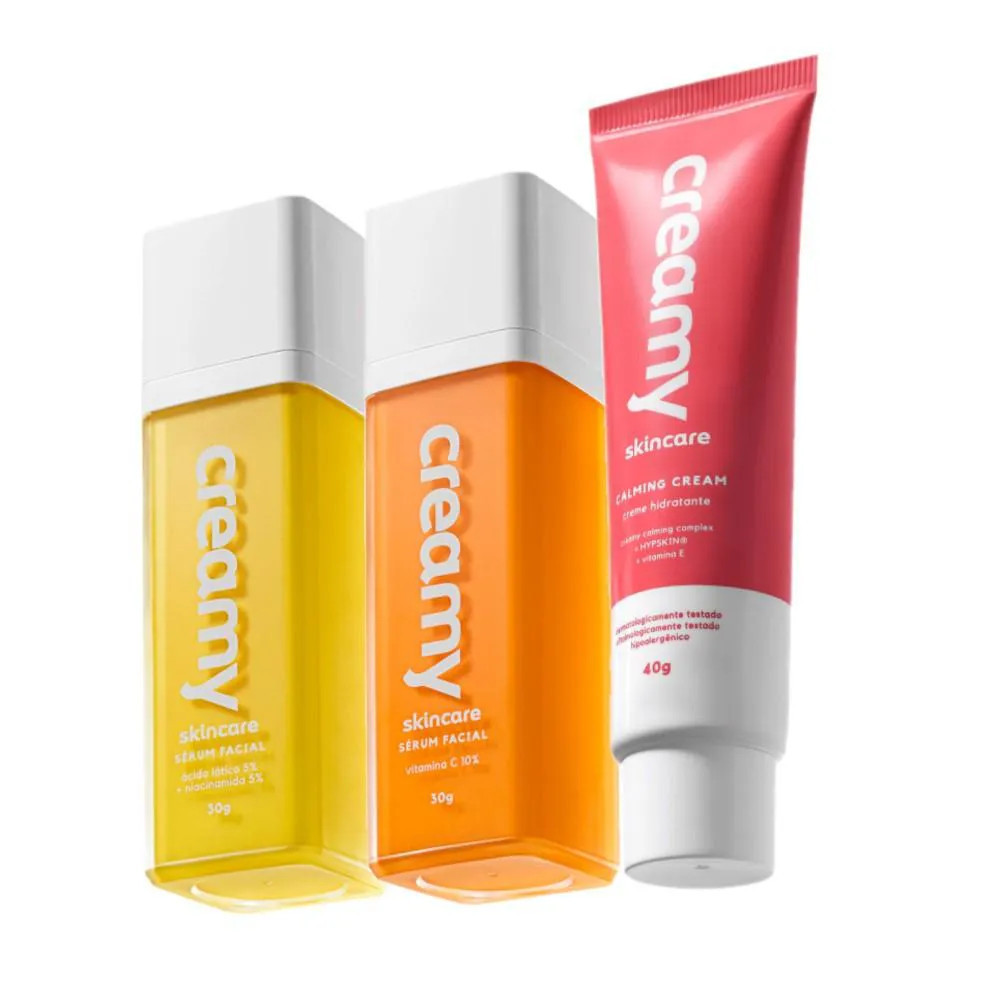 Kit Creamy Skincare Vitamina C Lático Hidratante Calming Cream (3 Produtos) | DrogaRaia (BR)