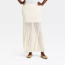Women's Western Lace Maxi Skirt - Universal Thread™ Cream S | Target