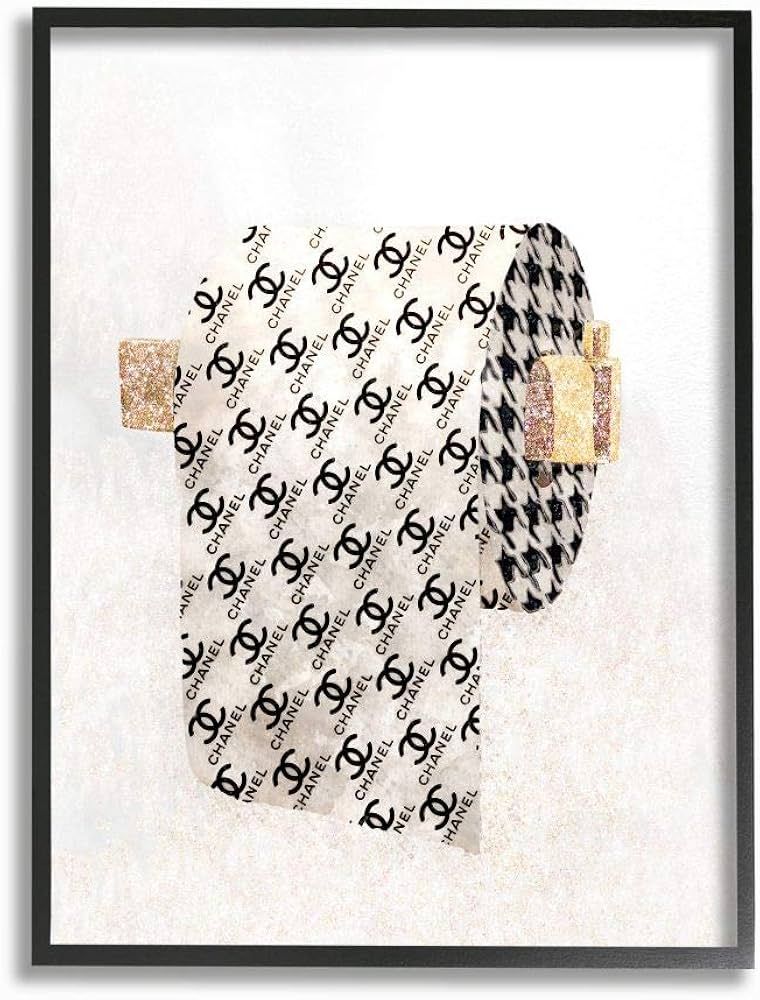 Stupell Industries Fashion Glam Toilet Paper Designer Detailing Wall Art, 24 x 30, Off- White | Amazon (US)