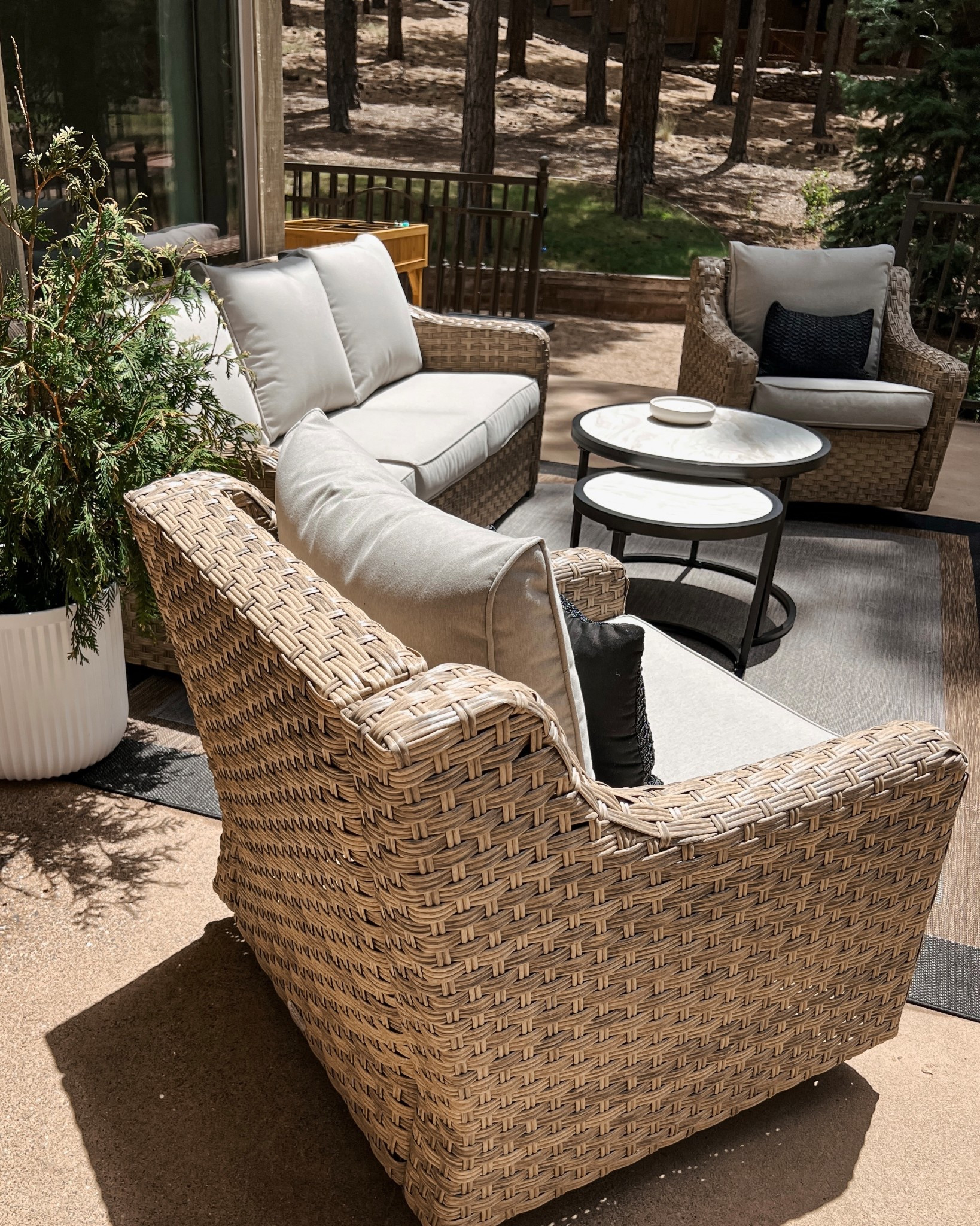 Back in stock! The best patio set from Walmart! It comes with covers and is in a second color way now. 
Also tagging the pieces we bought for the other half not shown in this video 
Walmart outdoor home patio 
Affordable look for less outdoor furniture, rug, planters, herb garden 

#LTKHome #LTKSeasonal #LTKSpringSale