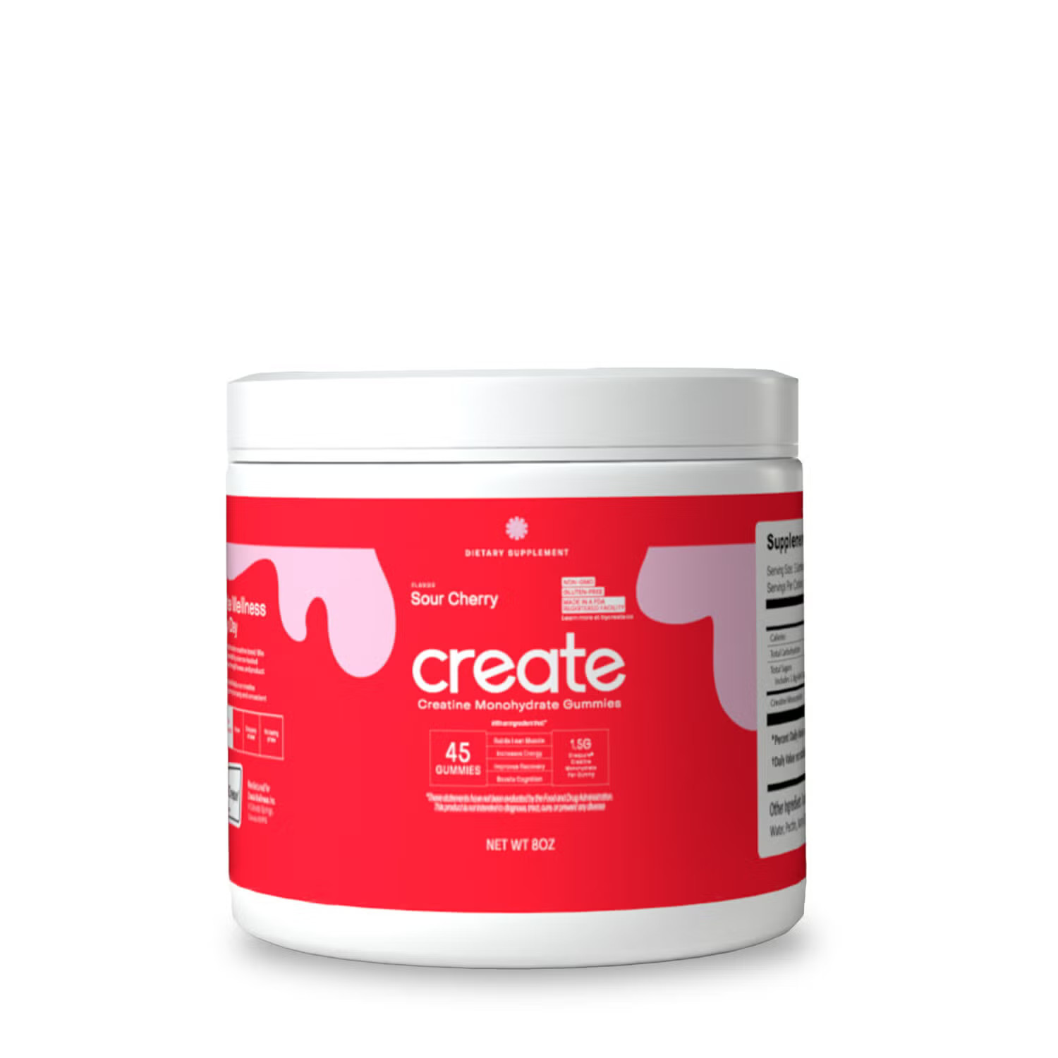 Creatine Monohydrate Gummies - Sour Cherry - 45 Gummies (15 Servings) | GNC