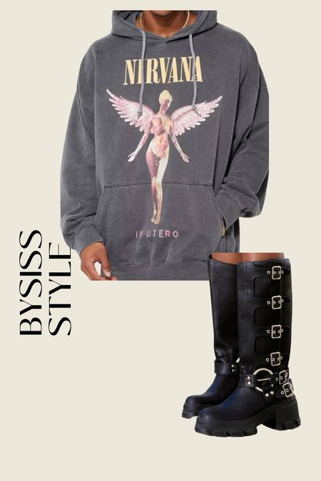 Nirvana Hoodie crush, men’s fit cause we love to wear it oversized also with bare legs and these moto knee high black boots.. we ordered the boots one size bigger 💕💕 (also available in brown linked these ones also fy)
Enjoy shopping xx 
Save the post by tapping the 💓 so you find the shop easily later also xx 
.
#bySiss #hoodies #sweaterweather #fallsweater #nirvanatop #boohoo


#LTKstyletip #LTKfindsunder50 #LTKshoecrush