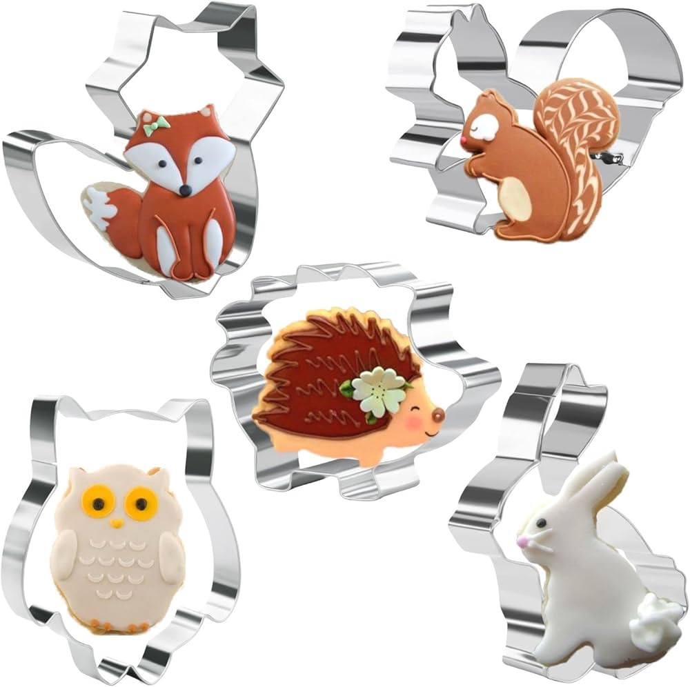 KAISHANE 5 Pieces Animals Cookie Cutters Shapes for Baking Fox,Owl,Rabbit,Squirrel and Hedgehog S... | Amazon (CA)