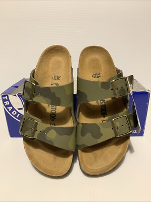 Birkenstock Arizona BS Sandals Desert Soil Camo Green Ladies 5 ~ Metal Buckle! | eBay | eBay US