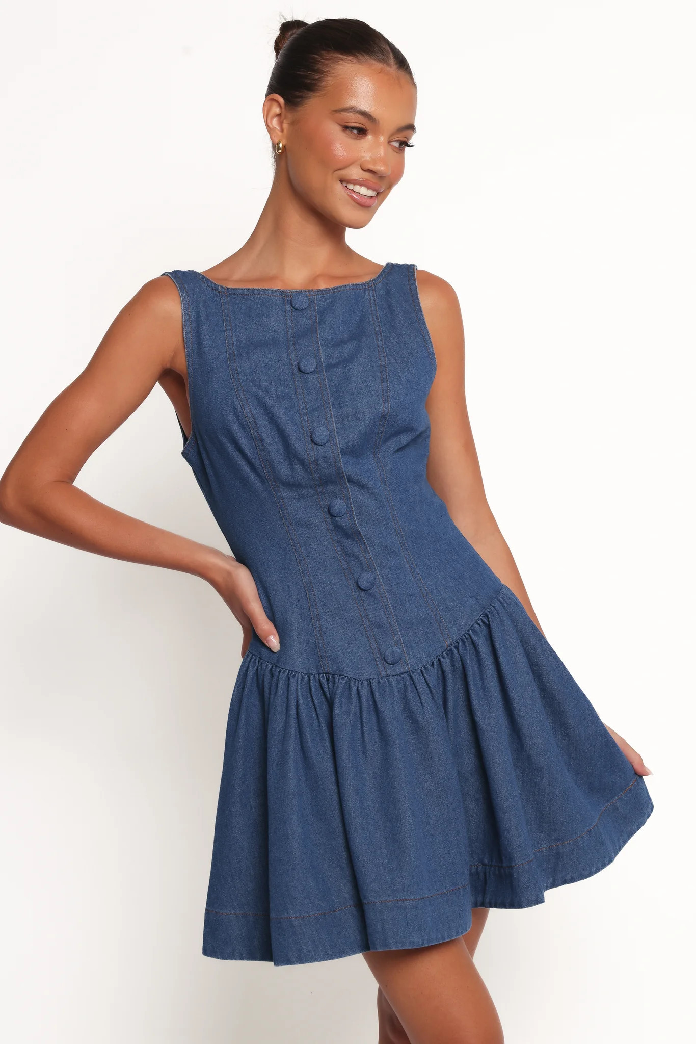 Tiziana Mini Dress - Indigo Denim | Petal & Pup (US)