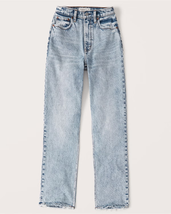 90s Ultra High Rise Acid Wash Straight Jeans | Abercrombie & Fitch (US)