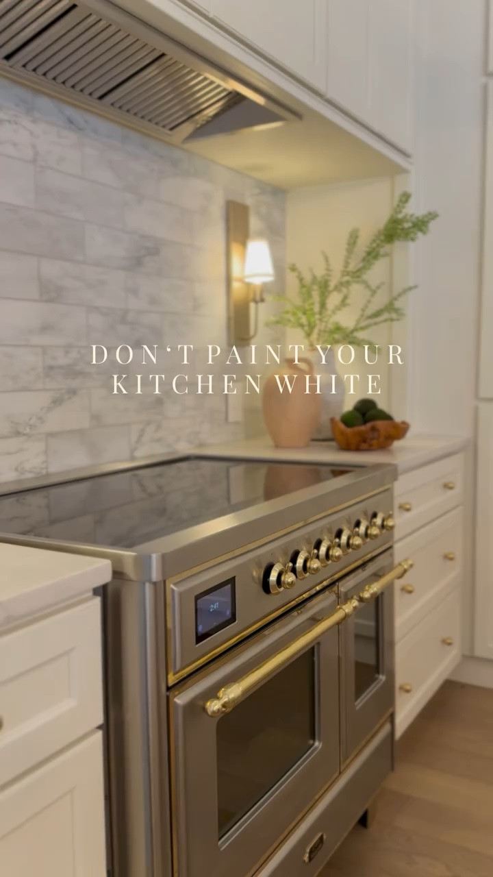 If you already have white cabinets and painting I not in the plans, here is what I would do…