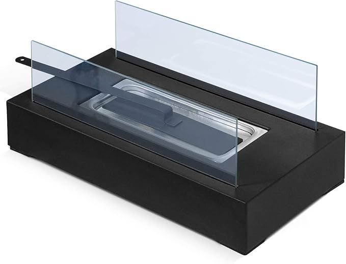 Jago® Cheminée Éthanol de Table - Portable, 35 x 18 x 15 cm, Réctangulaire, Noir, en Acier In... | Amazon (FR)